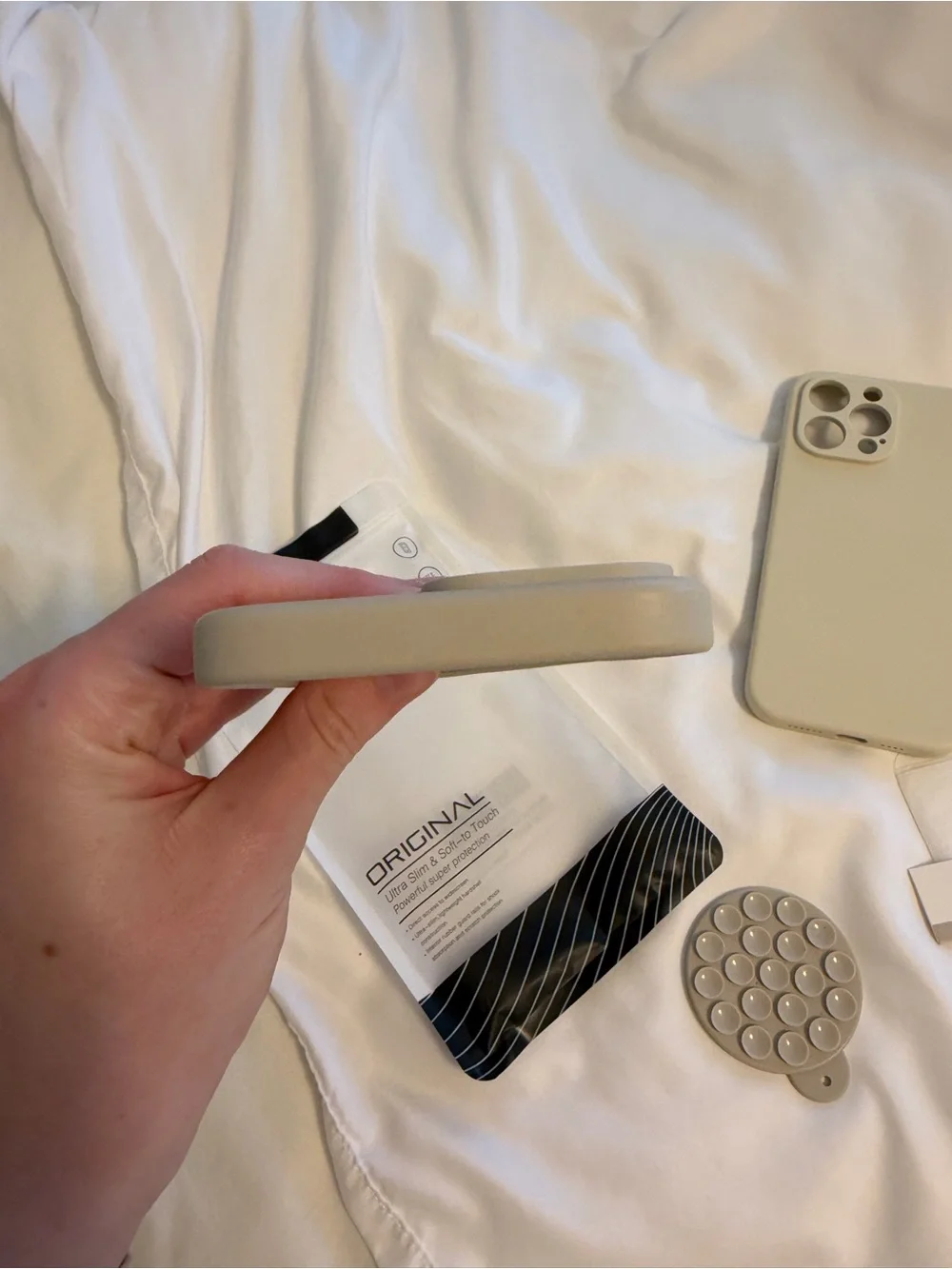 Neutral iPhone 14 Pro Max Silicone iPhone Case with PopGrip